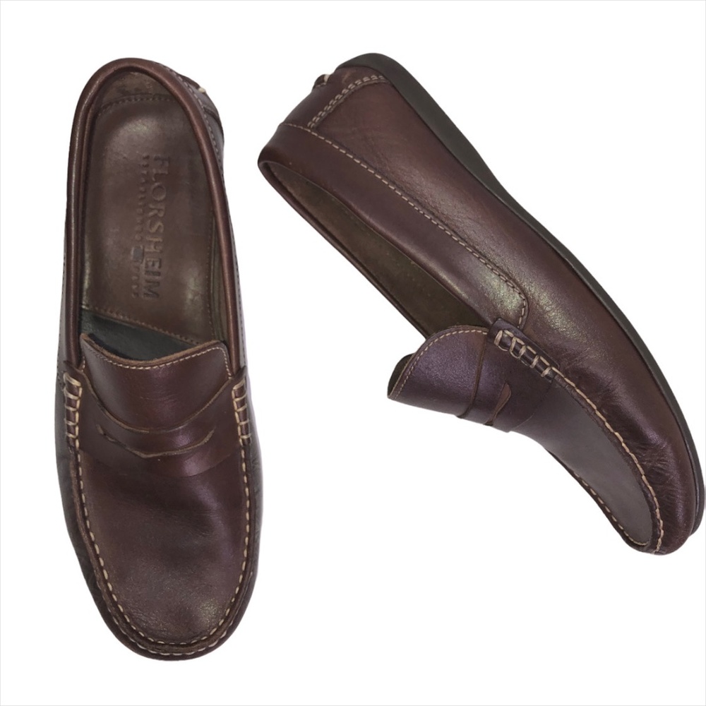 Florsheim Flexible Moc Toe Brown Leather Loafers Men’s Size 9